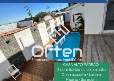 VENDA – CASA ALTO PADRÃO COM TRÊS DORMITÓRIOS